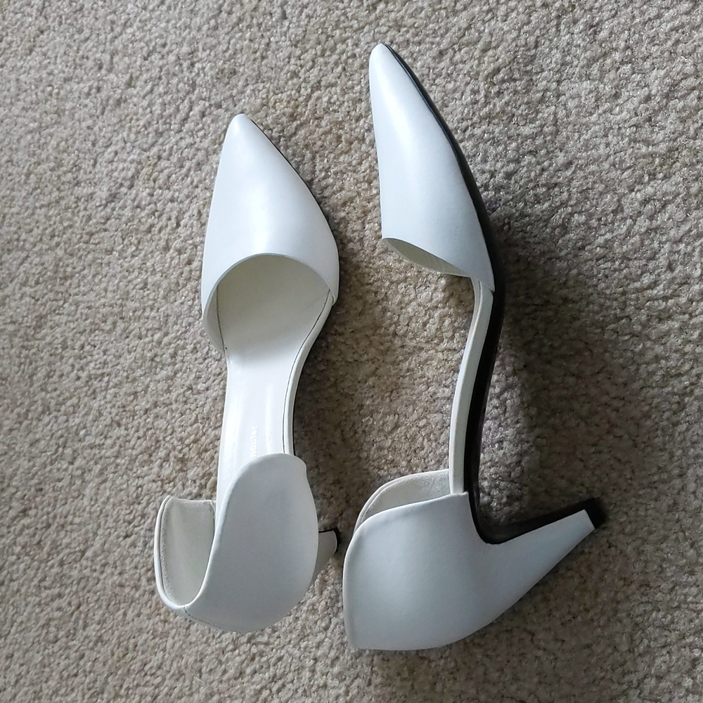 Proenza Schouler 8.5 white leather heels pumps